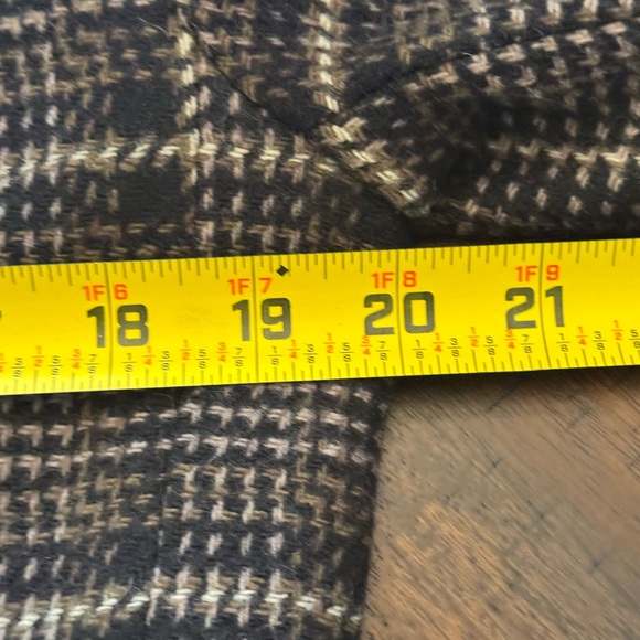 Plaid Blazer Leather Suede Collar Medium Wool blend Academia Preppy - Picture 3 of 11